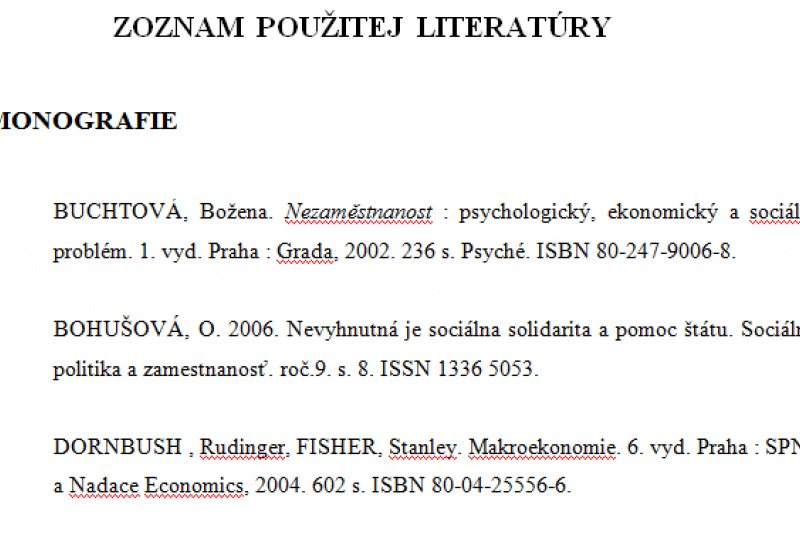 Bakalárske práce - Použitá literatúra 1 Bakalárske práce - Použitá literatúra 1