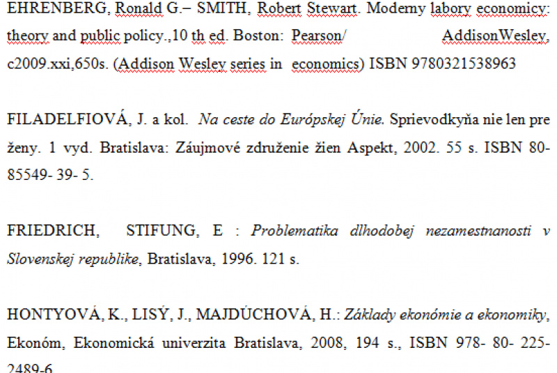 Bakalárske práce - Použitá literatúra 2 Bakalárske práce - Použitá literatúra 2