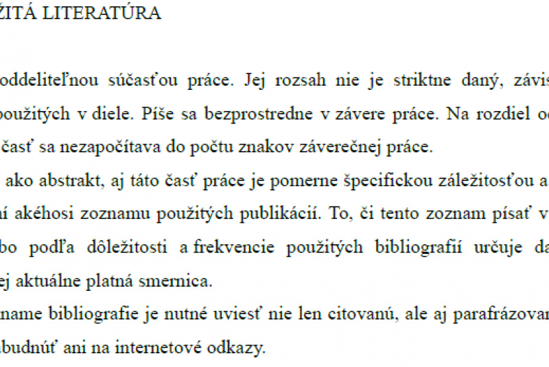 Bakalárske práce - Použitá literatúra Bakalárske práce - Použitá literatúra