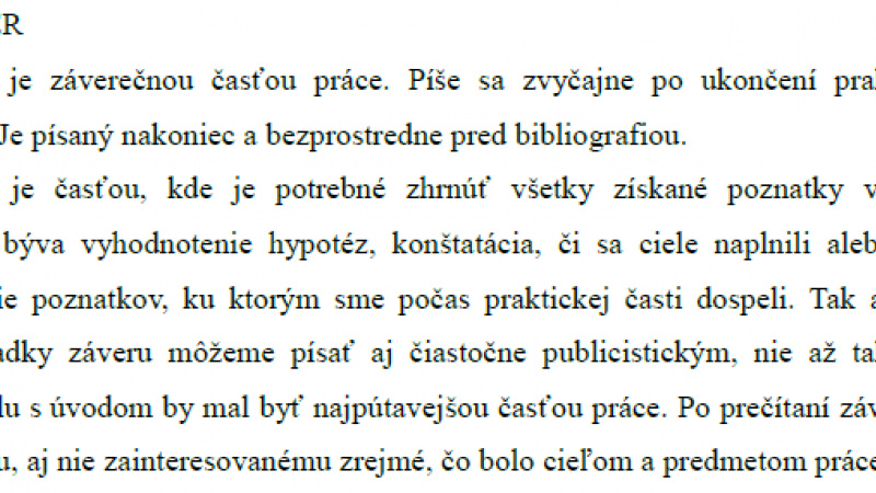 Bakalárske práce - Záver Bakalárske práce - Záver