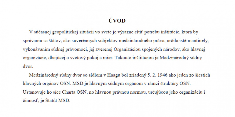 Seminárne práce - Úvod